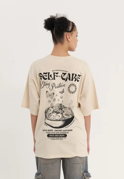 T-shirts med print - beige