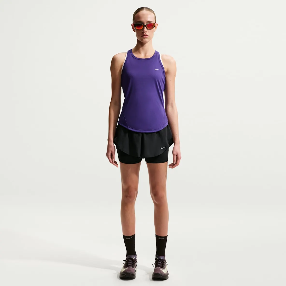 Dri-FIT 2-i-1 løpeshorts med høyt liv til dame