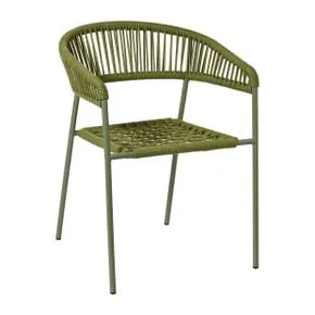 Tuinstoel gevlochten Capri - groen - 78x60.5x56 cm