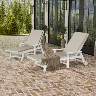 POLYWOOD Prescott Outdoor Patio Chaise Lounge, 2-pack