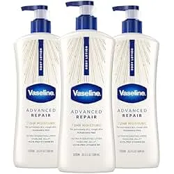 Vaseline Intensive Care Unscented Advanced Repair Body Lotion - Ultra-Hydrating with Lipids for Extremely Dry Skin, 20.3 oz, Pack of 3