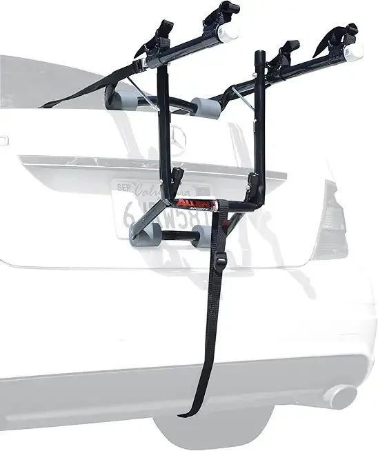 Allen Sports Deluxe 2-Bike Trunk Mount Rack, Model 102DB, Black/ Silver, 23 x 15 x 4 inches