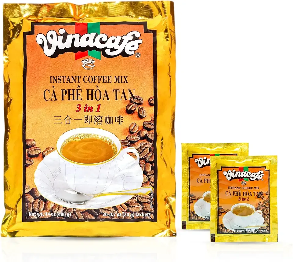 Vinacafe Instant Coffee Mix 3 in 1 (Pack of 4 | 20 Sachets Per Bag)