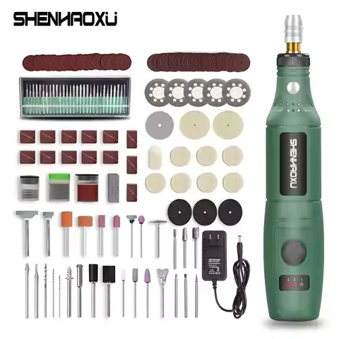 100V~240V Mini Electric Drill Power Tools Multifunctional Grinder 3-Speed Engraving Pen with Grinding Accessories Set for Dremel