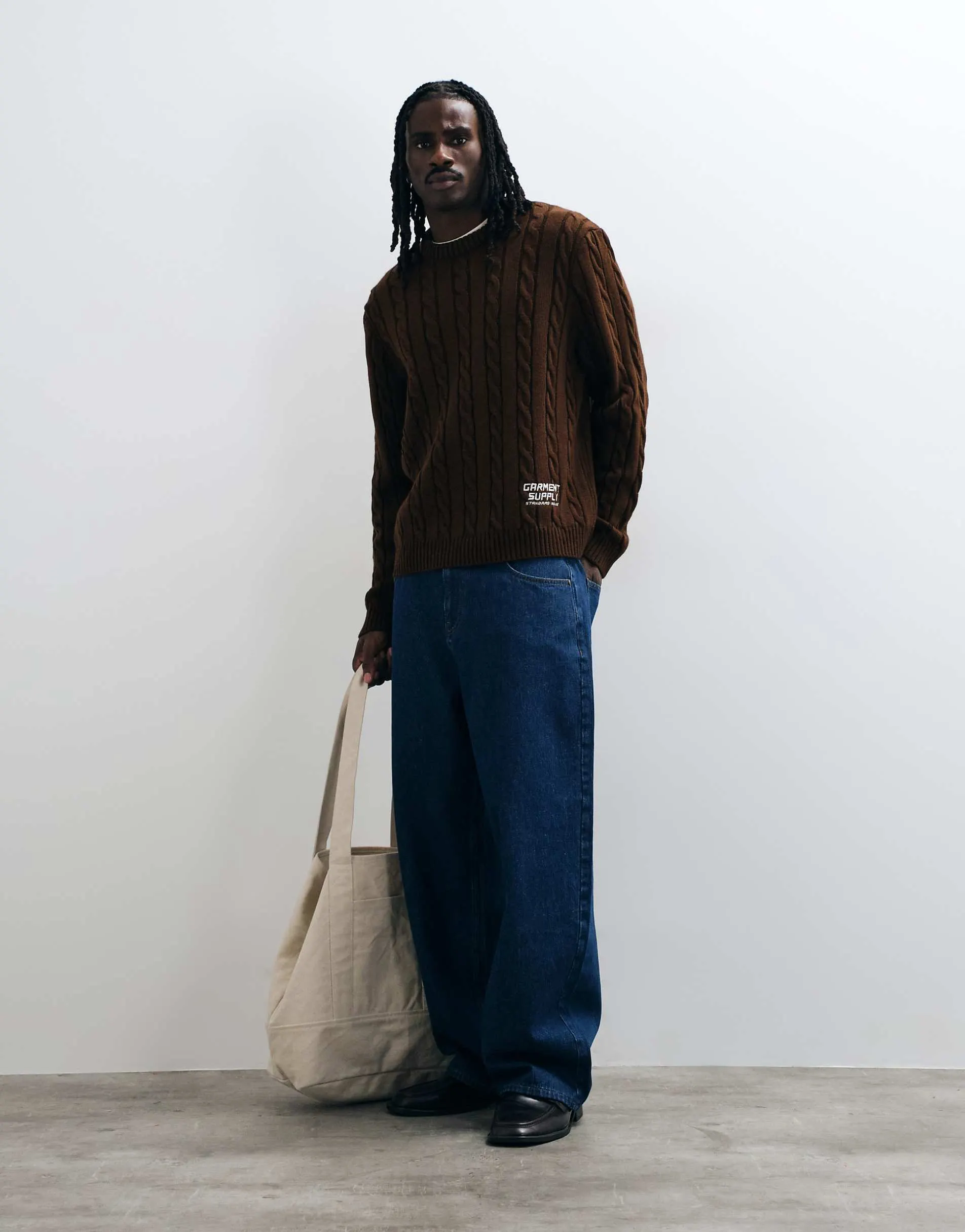 ASOS DESIGN barrel jeans in indigo