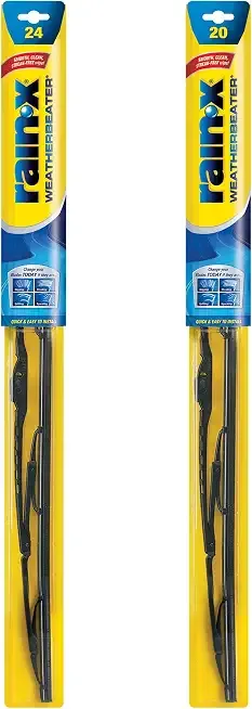 Rain-X 820146 WeatherBeater Wiper Blades, 24" and 20" Windshield Wipers (Pack of 2), Automotive Replacement Windshield Wiper Blades That Meet Or Exceed OEM Quality And Durability Standards