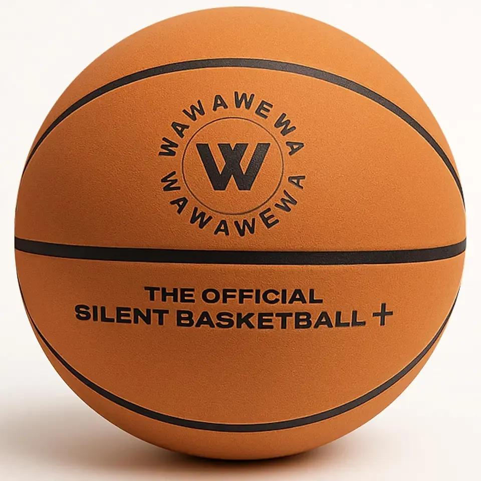 WAWAWEWA The Official Silent Basketball Size 7 (29.5") – Indoor Basketball for Quiet Dribbling – Grooved Airless Indoor Training PU Foam Basket Ball – Real Feel Silent Play for All Ages