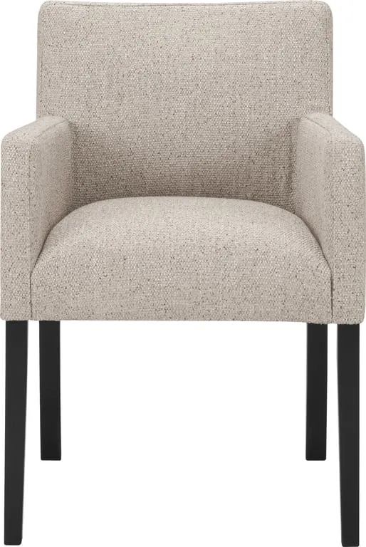 Nobel spisestol m/rett arm stoff Strong 427/11 beige, svarte ben