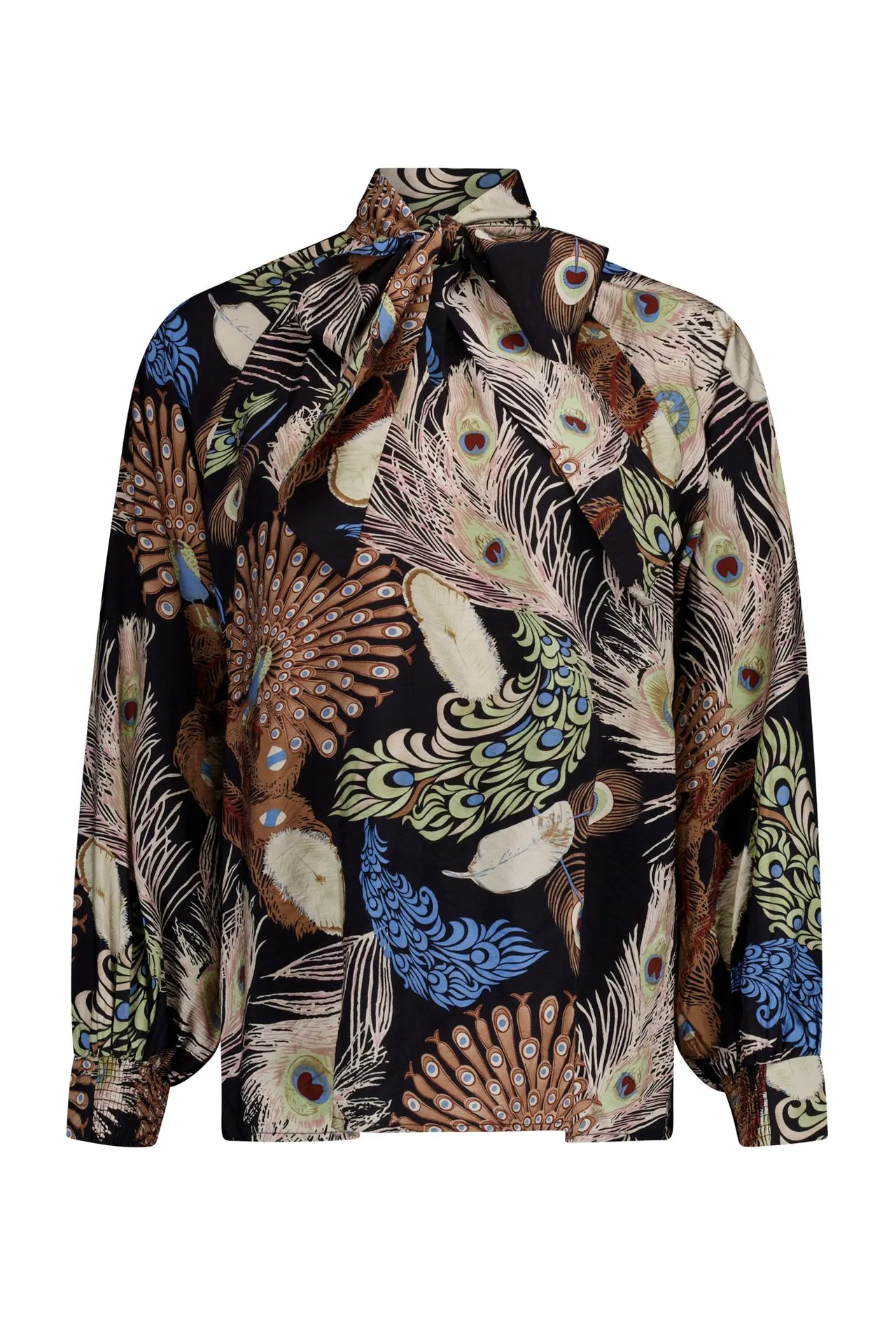 Zwarte blouse met dierenprint