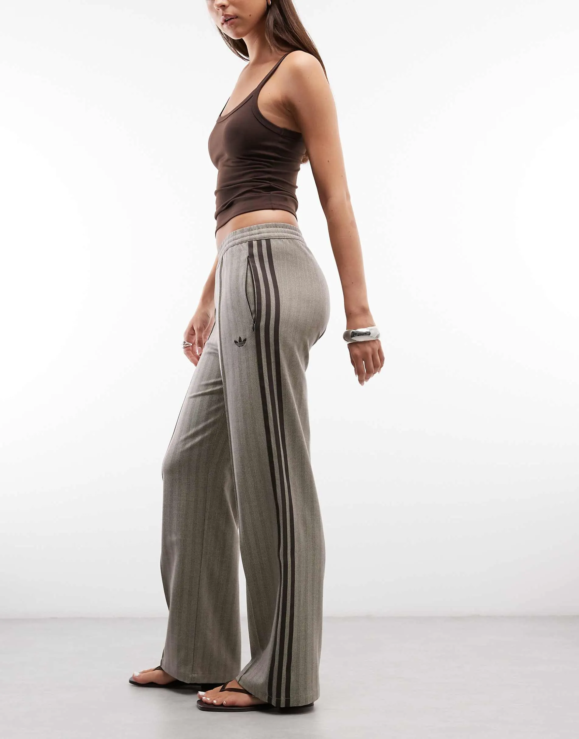 adidas Originals Classic track pants in light herringbone