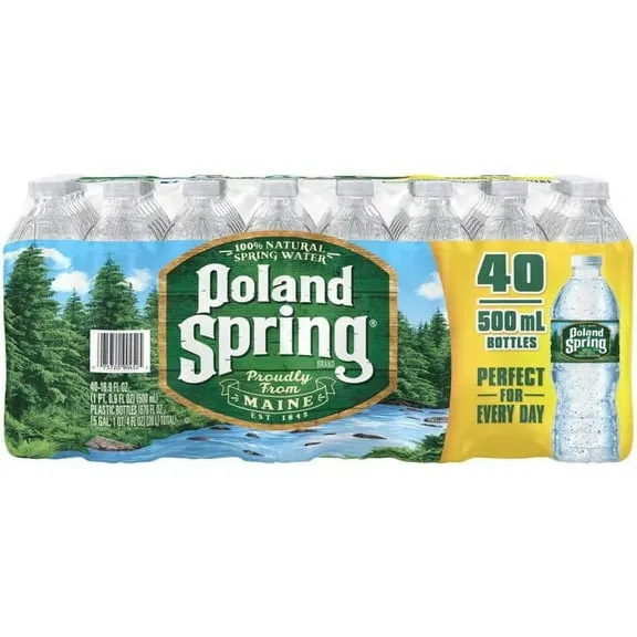 POLAND SPRING Brand 100% Natural Spring Water, 16.9-ounce plastic bottles Pack of 40