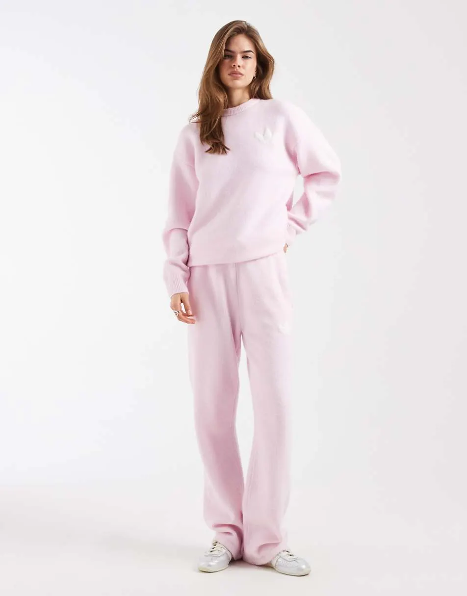 adidas Originals knitted jumper and trousers in light pink