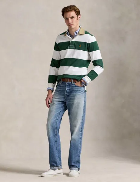 Knit-Rugby-Pullover Sweater Green