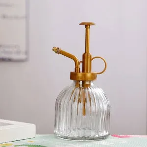 Bottiglia spray per irrigazione in vetro trasparente, Mister of plants, piccolo annaffiatoio in vetro per piante in vaso da interno, giardino