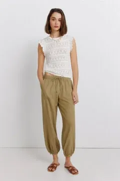Top pointelle volante