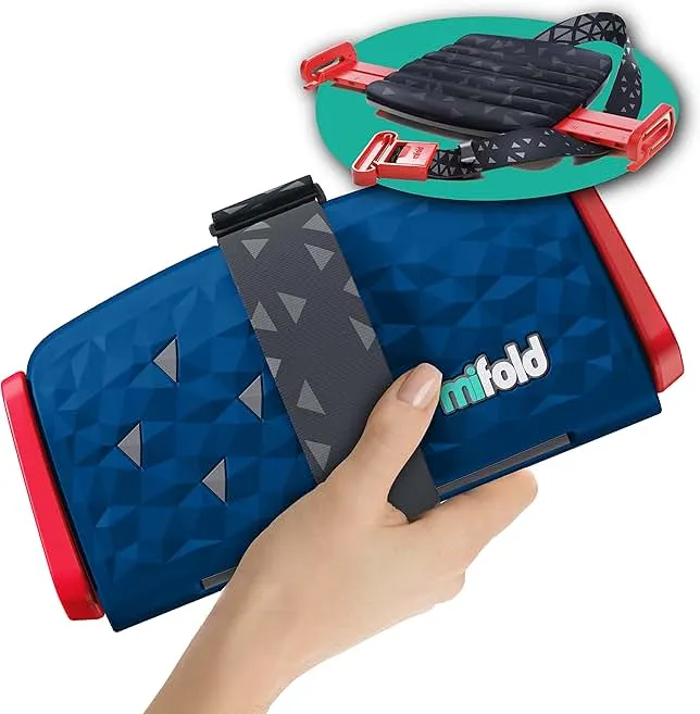New Mifold Comfort Grab-and-go Car Backless Booster Seat-Compact and Portable for Every Day, Carpooling, Travel, Ocean Blue