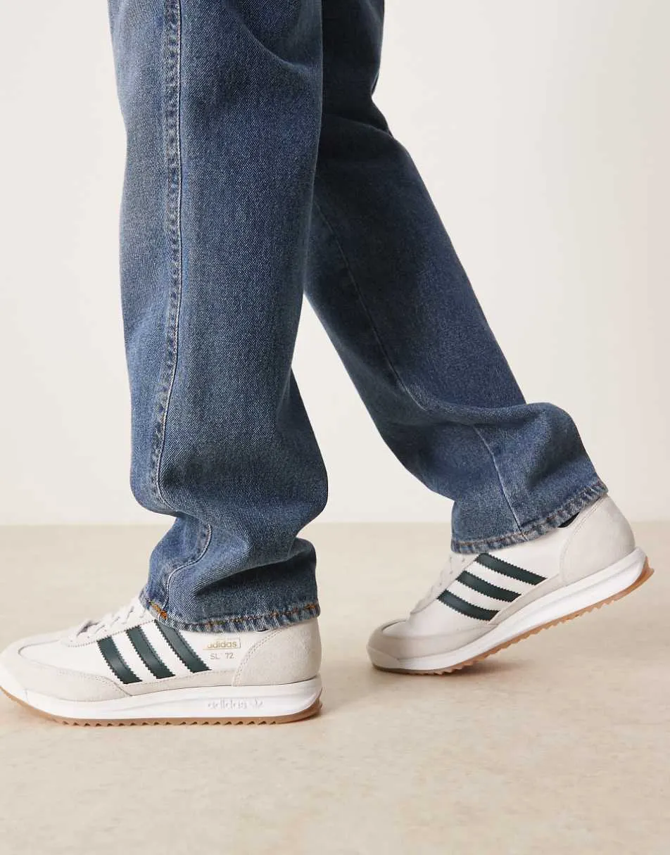 adidas Originals SL 72 RS trainers in white and dark green