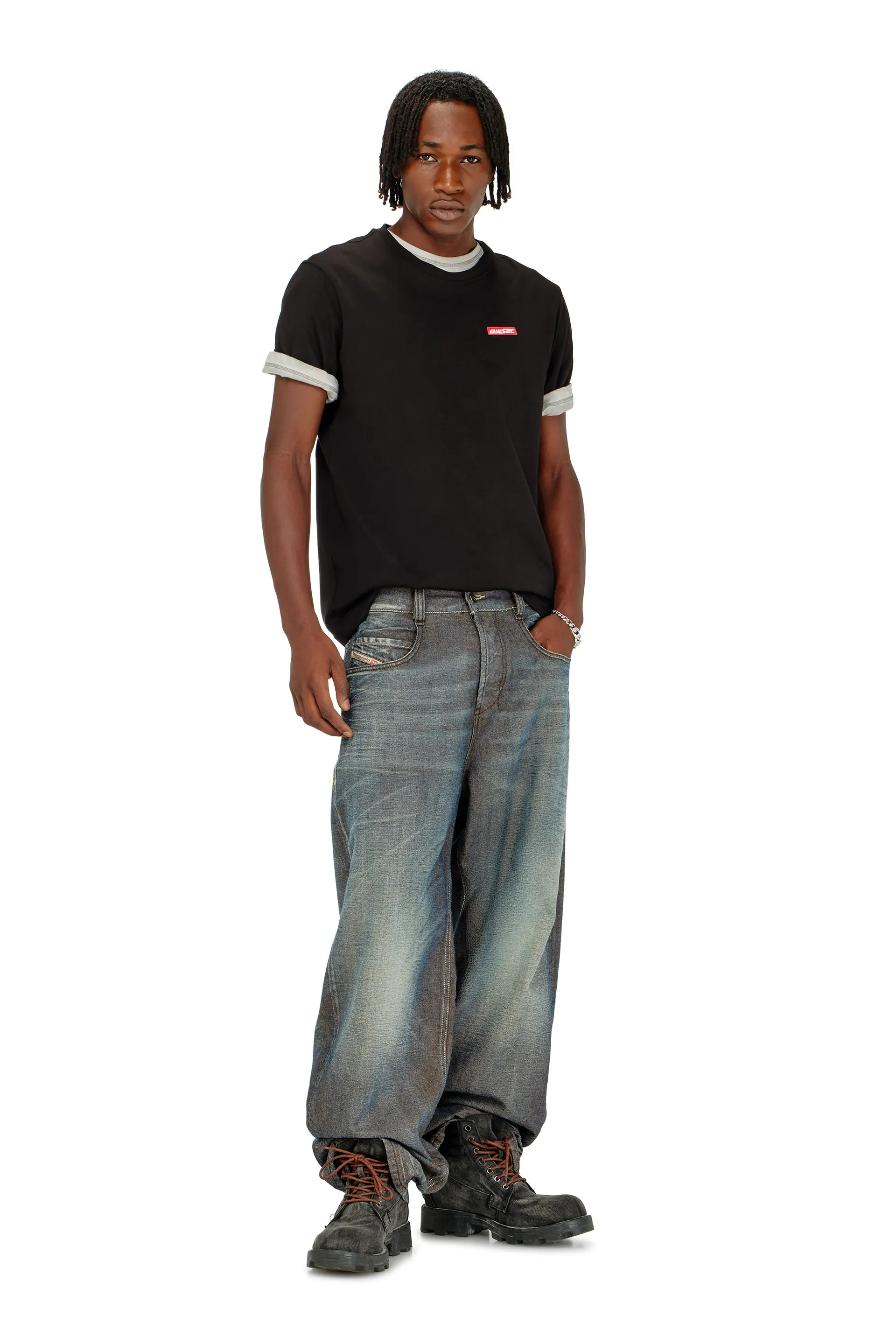 Cotton T-shirt with logo patch