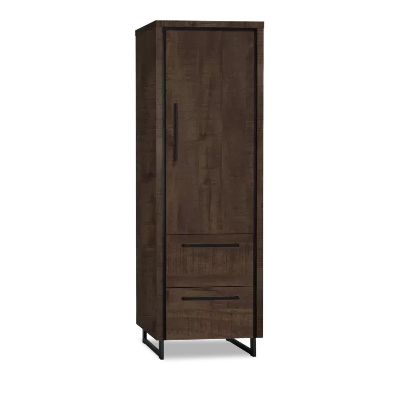 Wandkast Sheridan - 65 cm - Lamulux Dark Mango - 1 deur, 2 laden