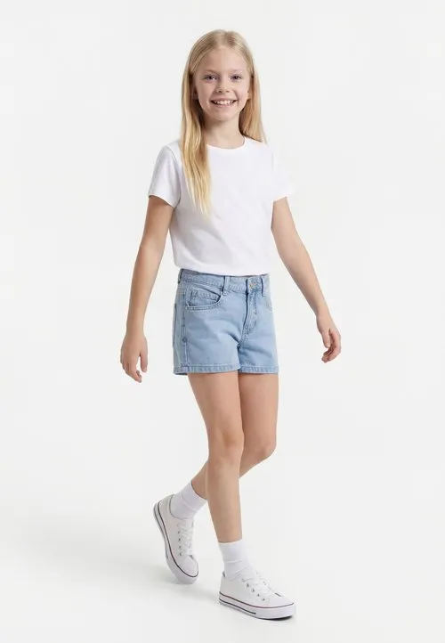 Denim mom fit - Jeansshorts - light blue denim