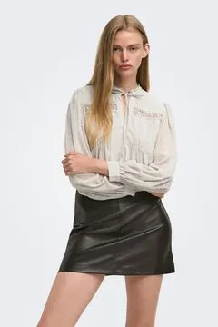 Blusa de plumeti manga larga