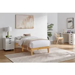 Ovela William Wood Bed Frame (Warm Natural, Single)