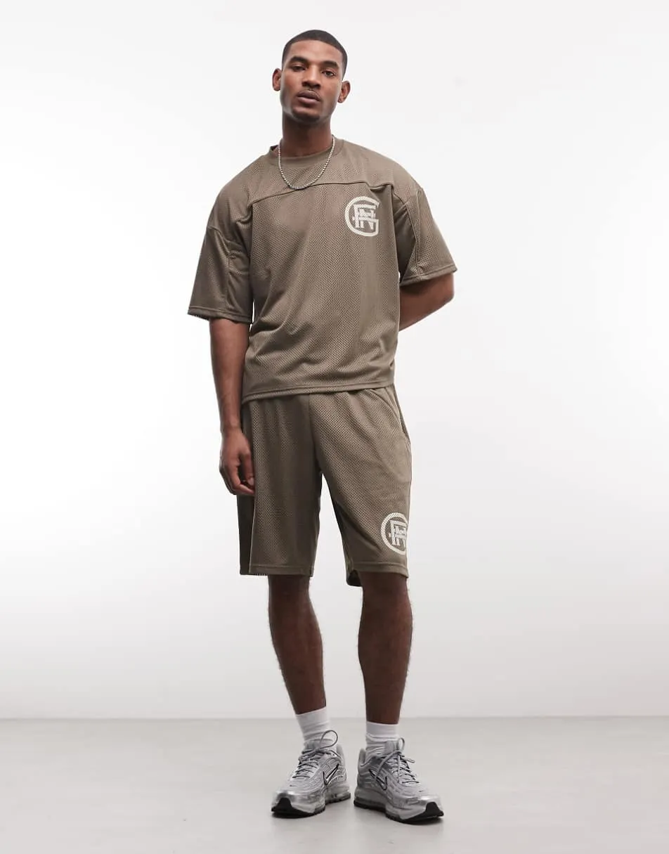 Good For Nothing co-ord baggy jersey shorts in brown