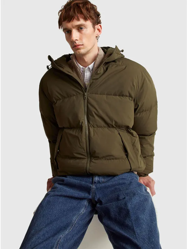 Real recycled down padded jacket