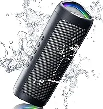 Bluetooth Speaker Gifts for Men: Portable Wireless, IPX5 Waterproof, White Elephant Gifts for Adults, Stocking Stuffers for Teens Boy Girl, Up to 20H Playtime, TWS Pair, for Home/Party/Outdoor (Black)