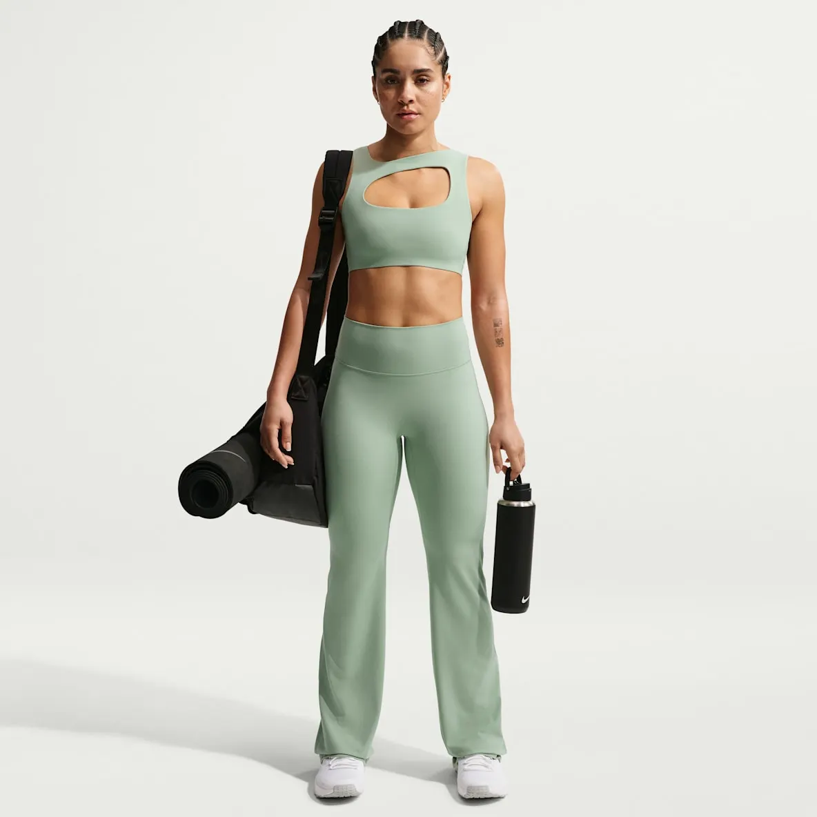 Leggings med høy midje og sleng uten søm foran til dame