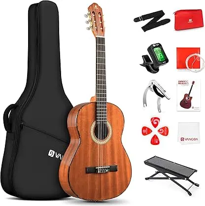Classical Guitar 4/4, 39 Inch Full Size Nylon String Guitar for B…