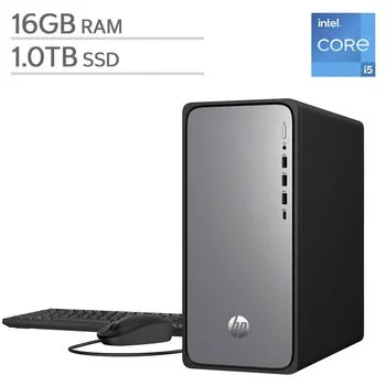 HP OmniDesk Desktop Tower – Intel Core i5-14400 - Intel UHD Graphics 730 – 16GB Memory - 1TB SSD - Windows 11 Home