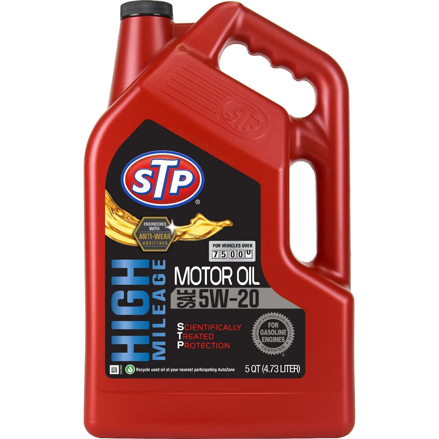 STP High Mileage Conventional 5W-20 Motor Oil 5 Quart