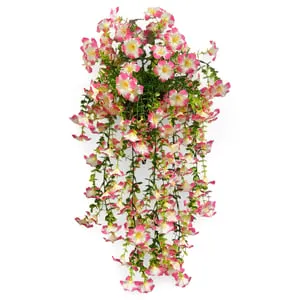 OBOSOE Guirnalda de 8 piezas de correhuela artificial, flores artificiales, follaje colgante realista, color rosa.
