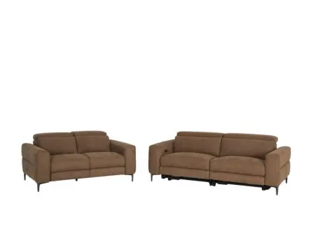 Zetel Blake 3+2-zit - stof - cognac met relax