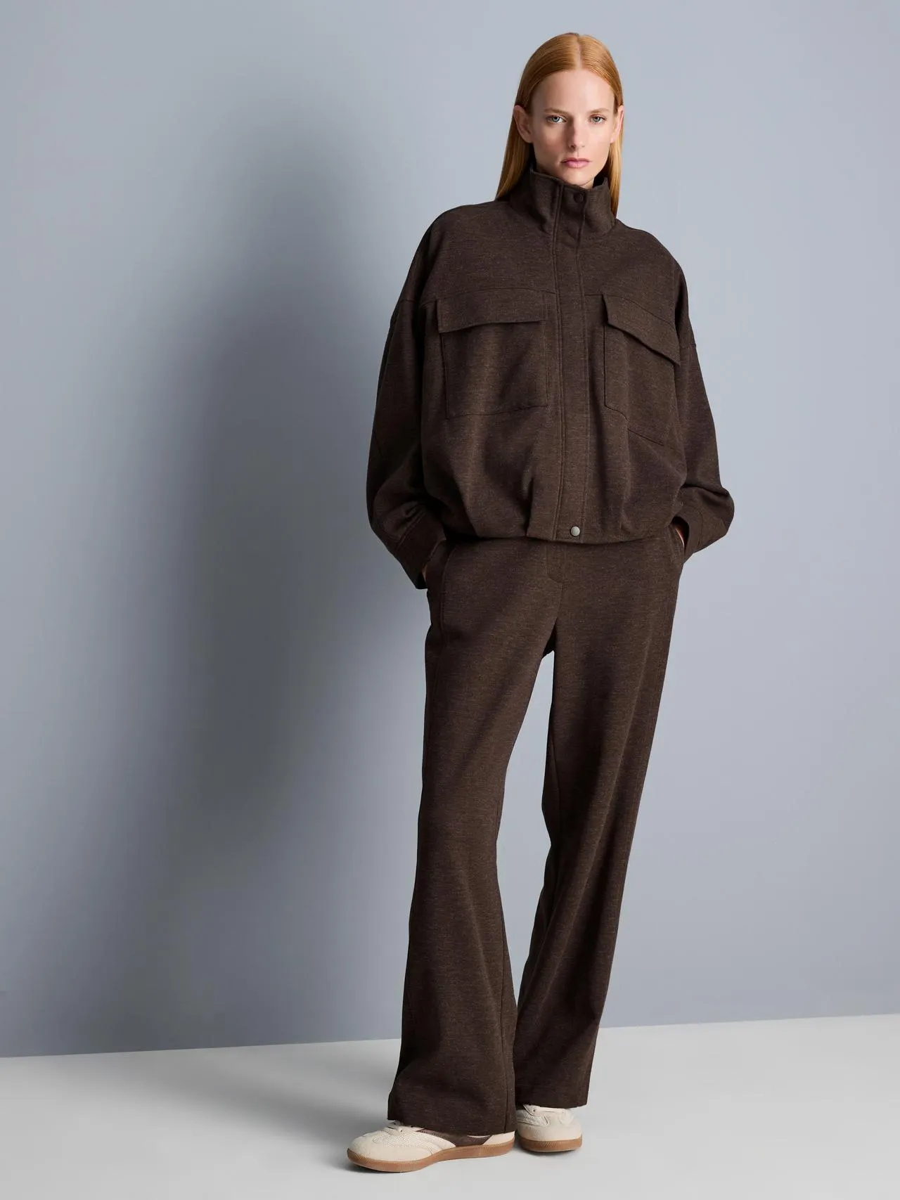 Blouson bomber à col cheminée