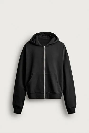 BASIC BOXY FIT HOODIE WITH ZIP