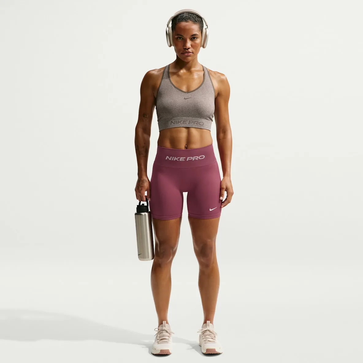 Sykkelshorts med høyt liv til dame (13 cm)