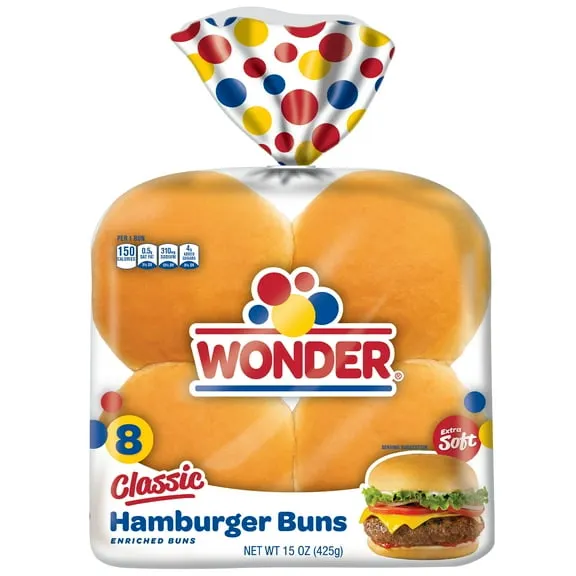 Best seller Wonder Bread Classic Extra Soft White Bread Hamburger Buns, 15 oz, 8 Ct, Shelf-Stable $2.94 19.6 ¢/oz