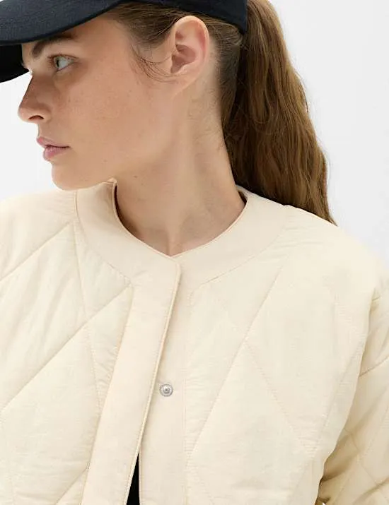 Gesteppte Jacke ohne Kragen mit Stormwear™