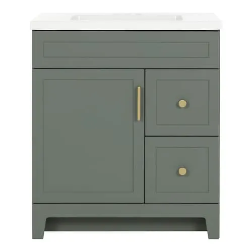 Chasbury 30-inch W Bathroom Vanity in Palm Green With Cultured Marble Sink Top