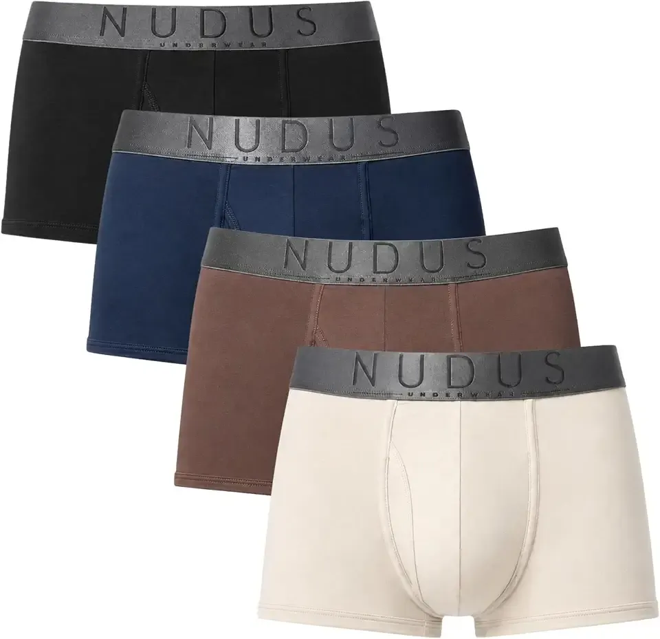 NUDUS Mens Modal Underwear with Fly – Breathable, Moisture Wicking, No Roll Silk Waistband, Tagless Soft Underwear for Men