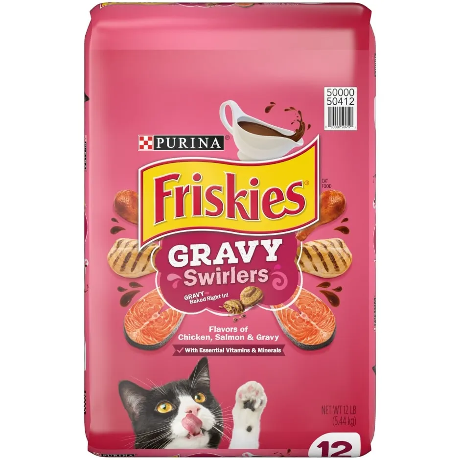 Purina Friskies Dry Cat Food - Gravy Swirlers, 12-lb. Bag