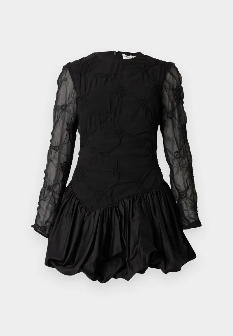 BALLOON LONG SLEEVE SHORT DRESS - Cocktailkjole - black