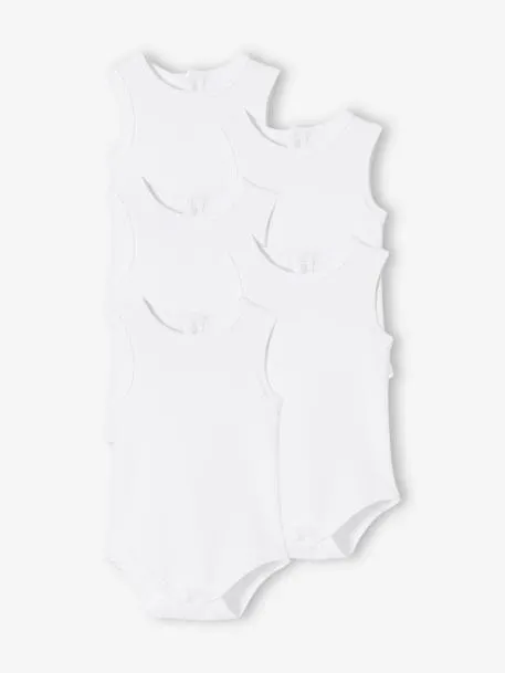 Lot de 5 bodies débardeur bébé en interlock BASICS - lot...