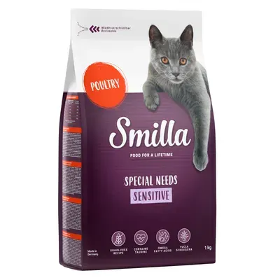Testez-les : croquettes Smilla 1 kg pour chat Adult boeuf