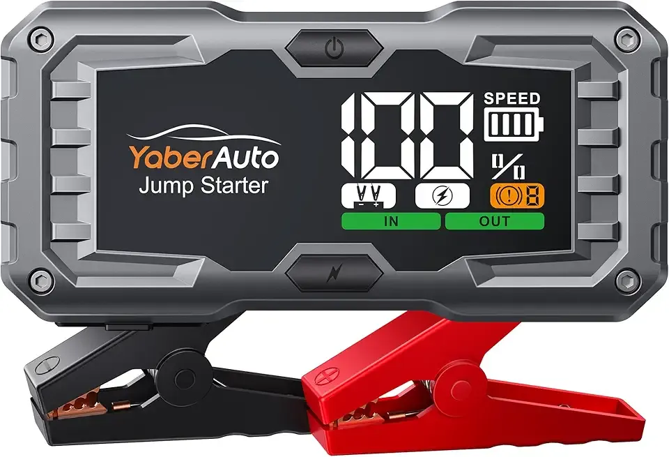 YaberAuto Car Battery Jump Starter 5500A Portable Car Jump Starter Battery Pack (10.0L Gas/9.0L Diesel), 12V Car Battery Jumper Starter Portable, Jump Box with Jumper Cables, 160W DC, 4-Modes-Lights