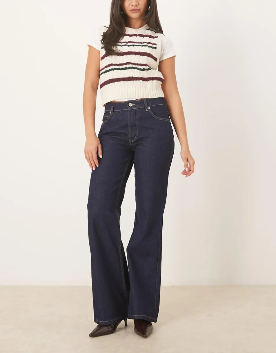 ASOS DESIGN relaxed flare jean in rinse