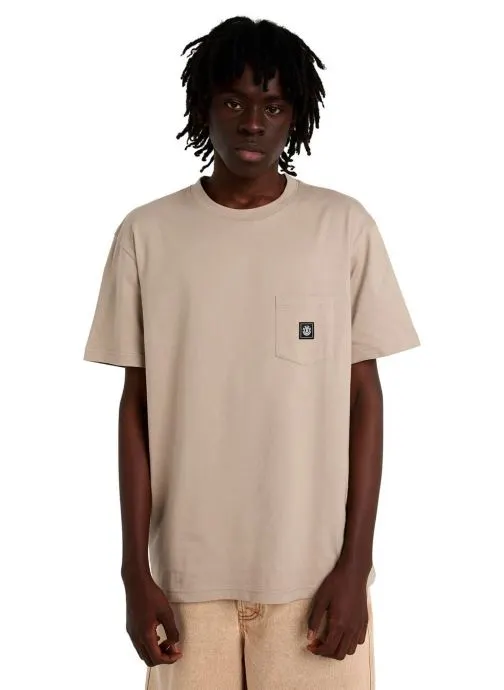 T-shirts Icon Label Pocket Ss heren beige