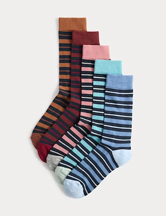 5 Pack Cool & Fresh Cotton Rich Cushioned Socks